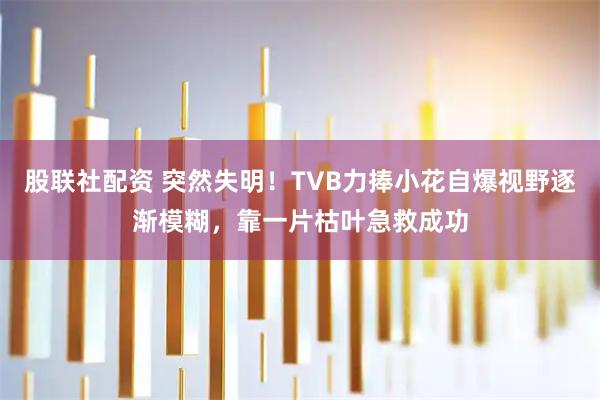 股联社配资 突然失明！TVB力捧小花自爆视野逐渐模糊，靠一片枯叶急救成功