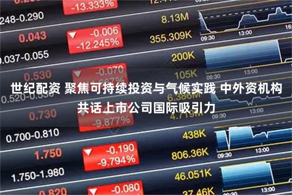 世纪配资 聚焦可持续投资与气候实践 中外资机构共话上市公司国际吸引力