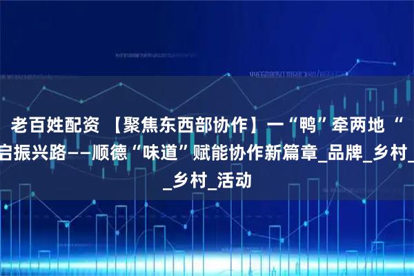 老百姓配资 【聚焦东西部协作】一“鸭”牵两地 “味”启振兴路——顺德“味道”赋能协作新篇章_品牌_乡村_活动