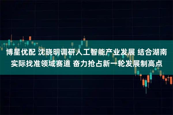 博星优配 沈晓明调研人工智能产业发展 结合湖南实际找准领域赛道 奋力抢占新一轮发展制高点